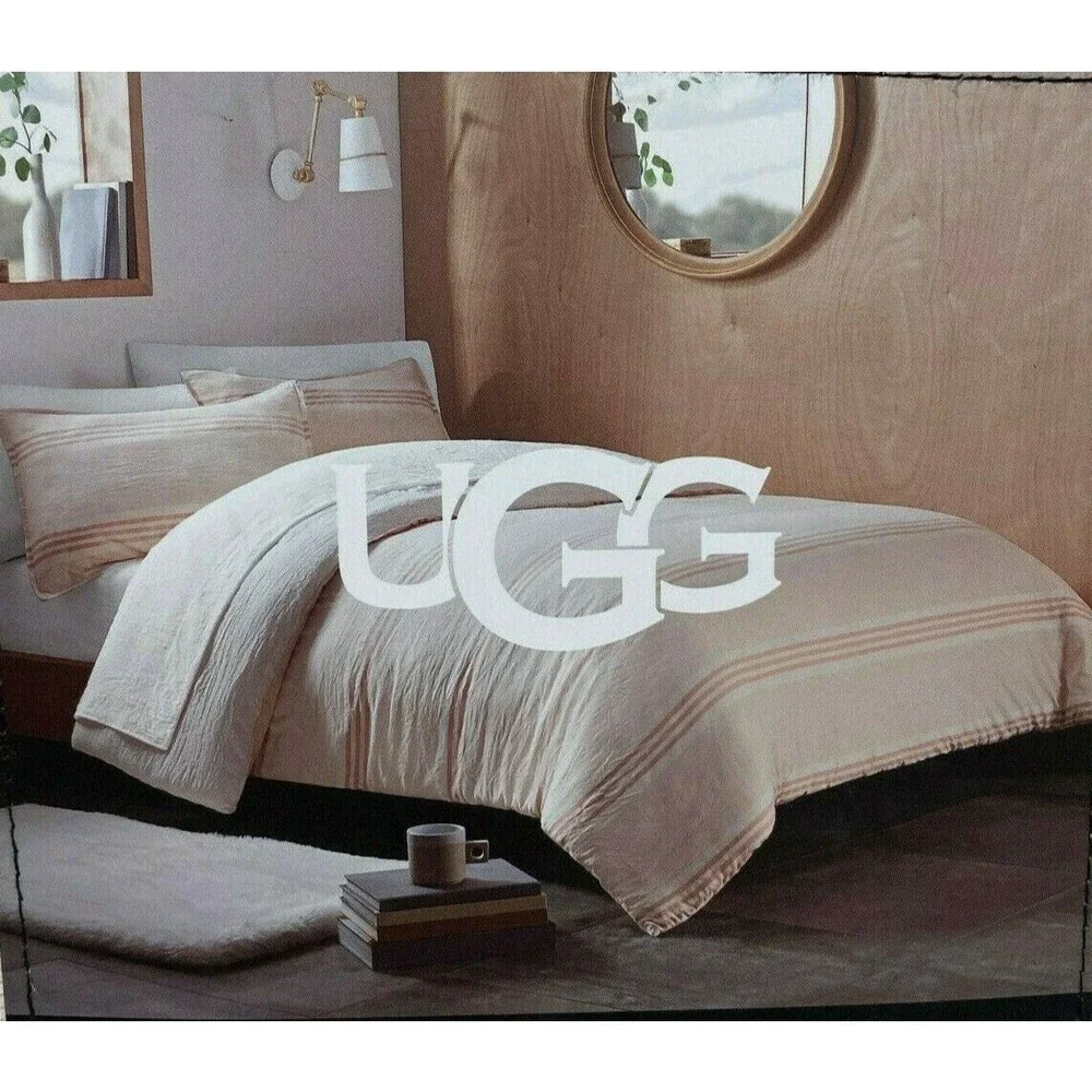 New UGG Devon 2 pc. Duvet Set LA Sunset Stripe FULL / QUEEN NEW
